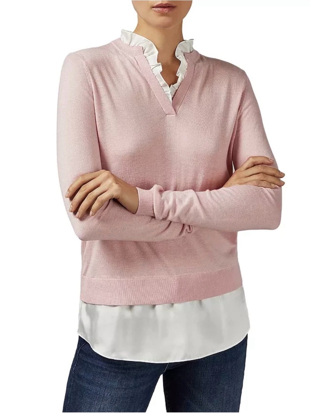 Ted Baker Ilinaa Ruffled Neck Layered-Look Top